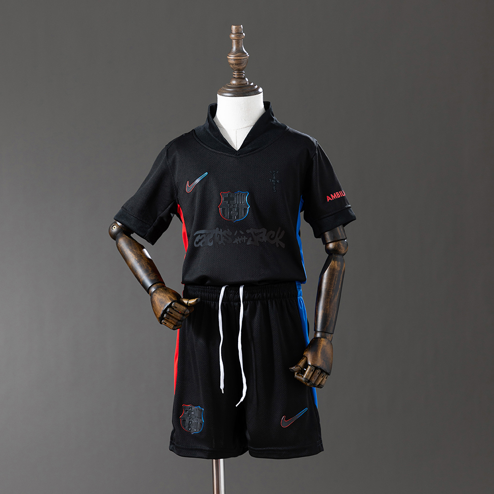 Barcelona 24/25 Away Full kids kit TRAVIS SCOTT Jersey