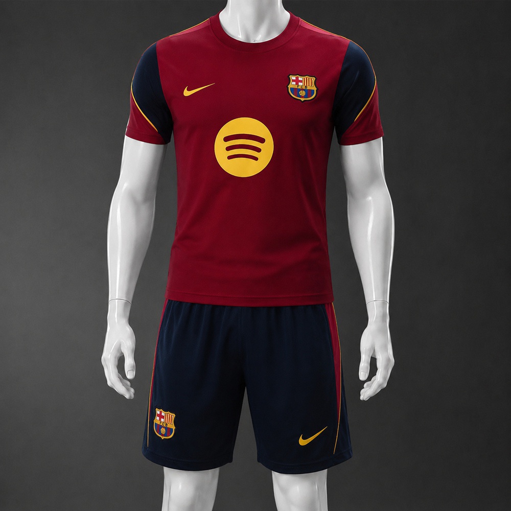 Barcelona 26/27 Maroon Navy Short Sleeve Short Set