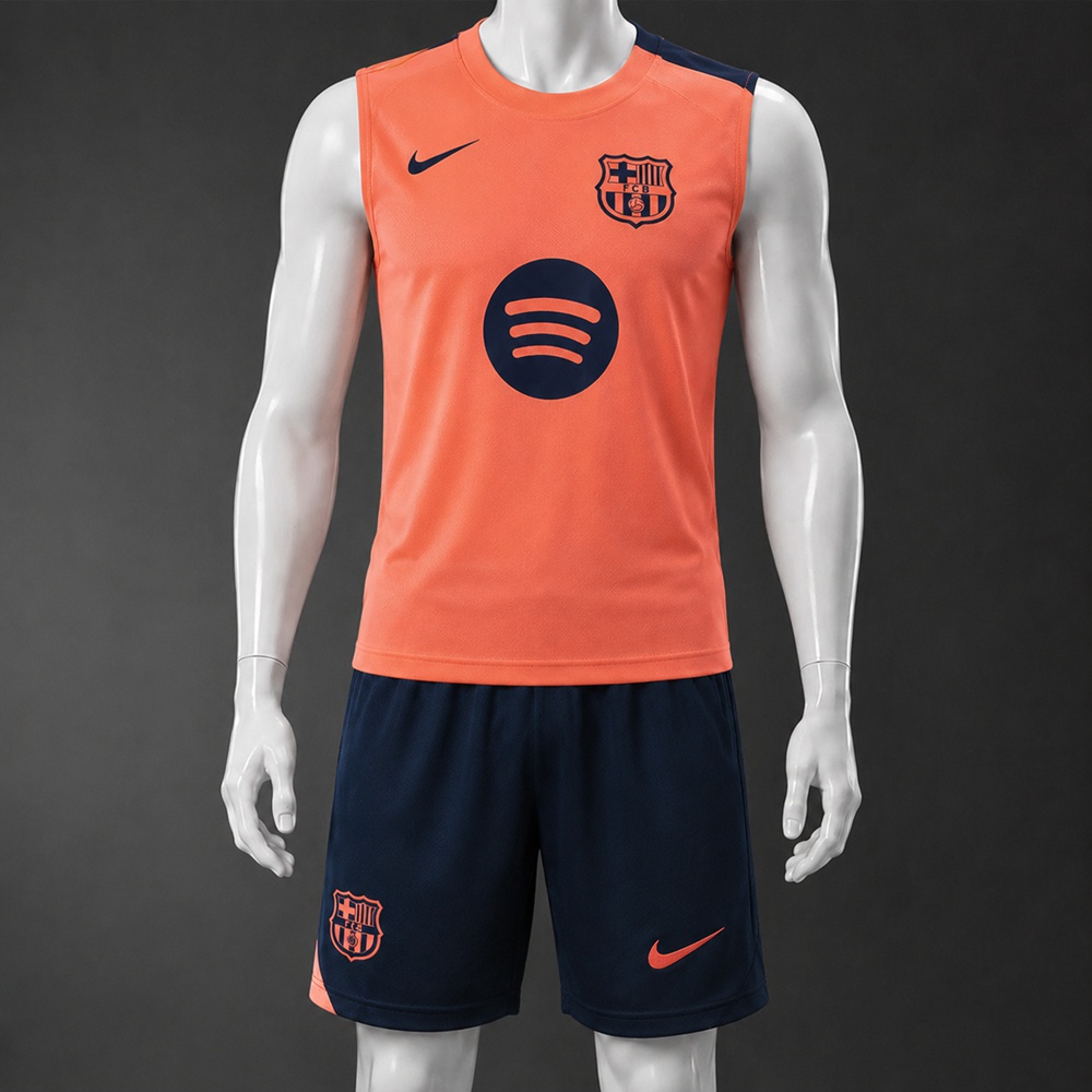 Barcelona 25/26 Orange Navy Training Vest kit