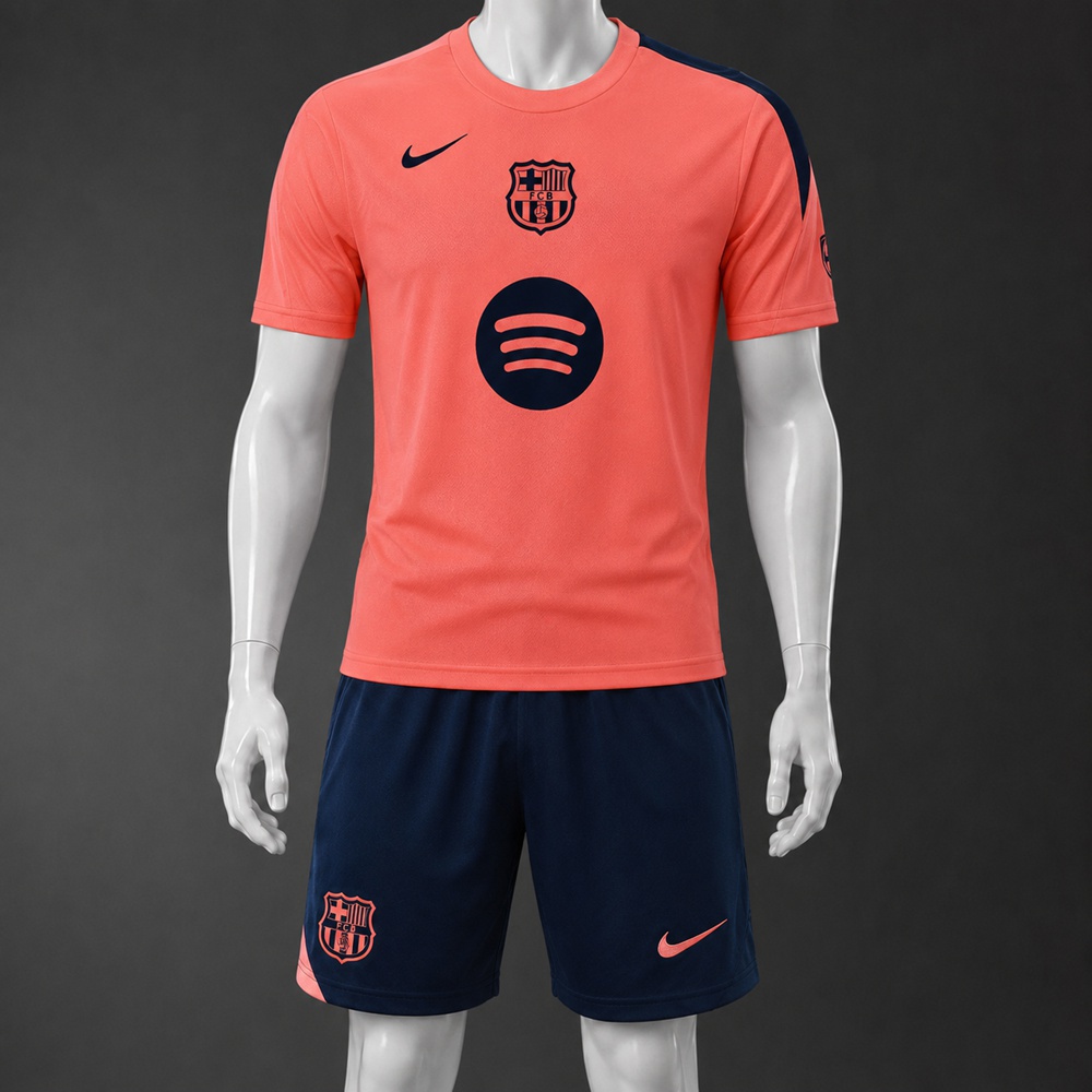 Barcelona 25/26 Coral Navy Short Sleeve Short Set