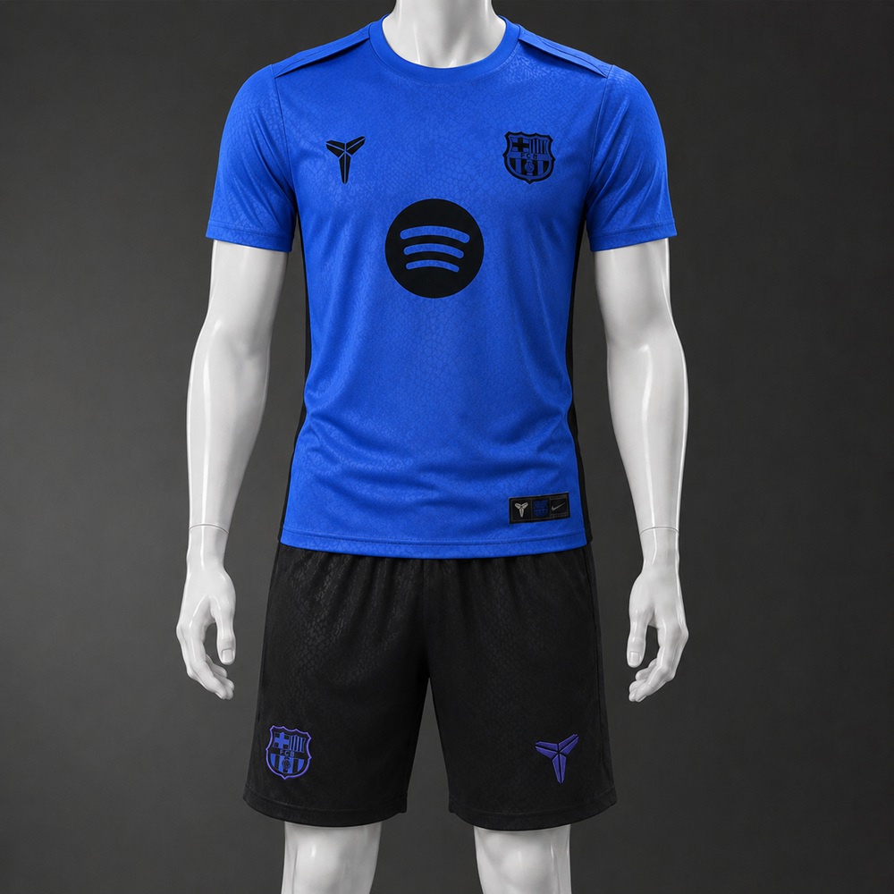 Barcelona 25/26 Blue Black Short Sleeve Short Set