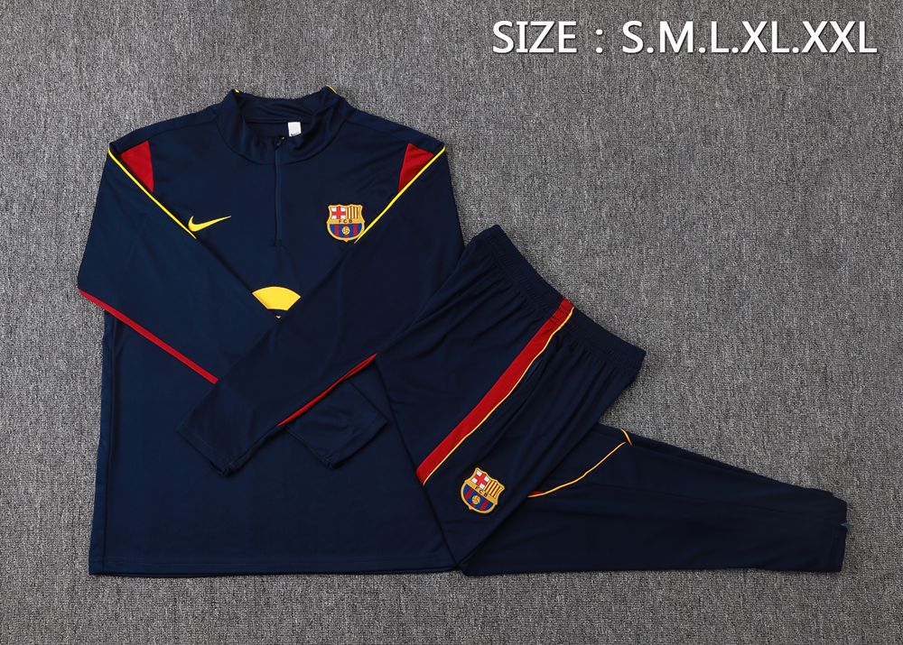 Barcelona 26/27 Navy Red Yellow Half Zip Tracksuit Foto 2