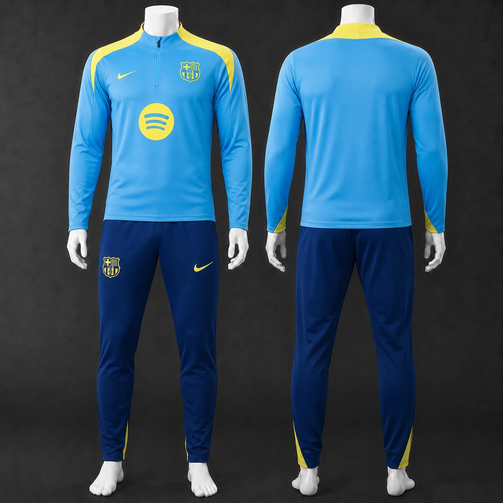 Barcelona 26/27 Light Blue Navy Half Zip Tracksuit