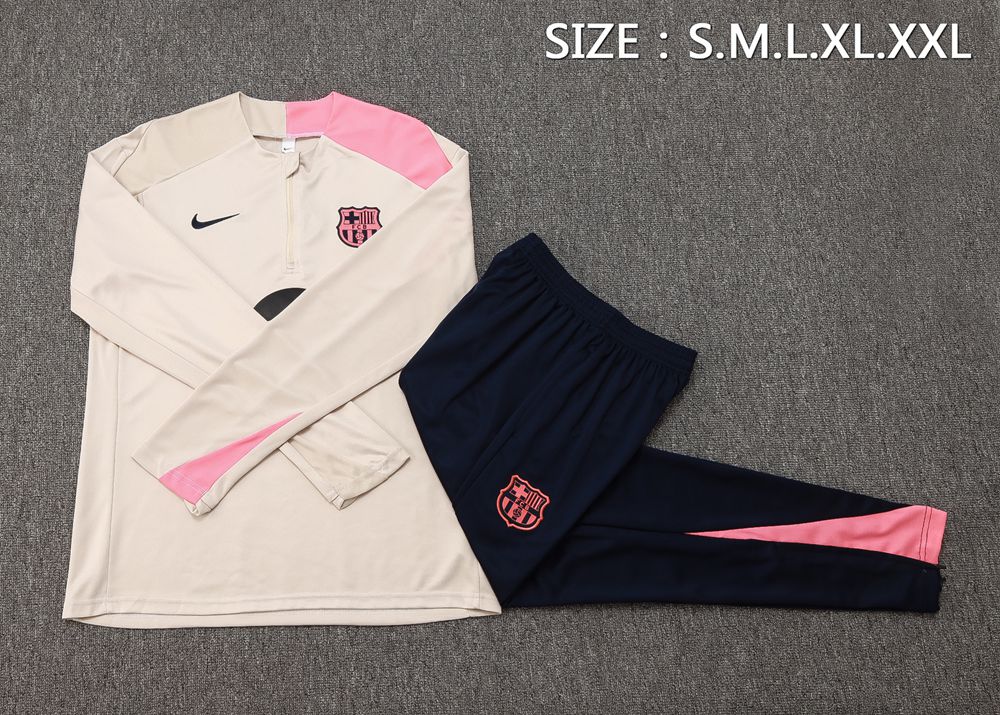 Barcelona 25/26 Cream Navy Pink Half Zip Tracksuit Foto 2