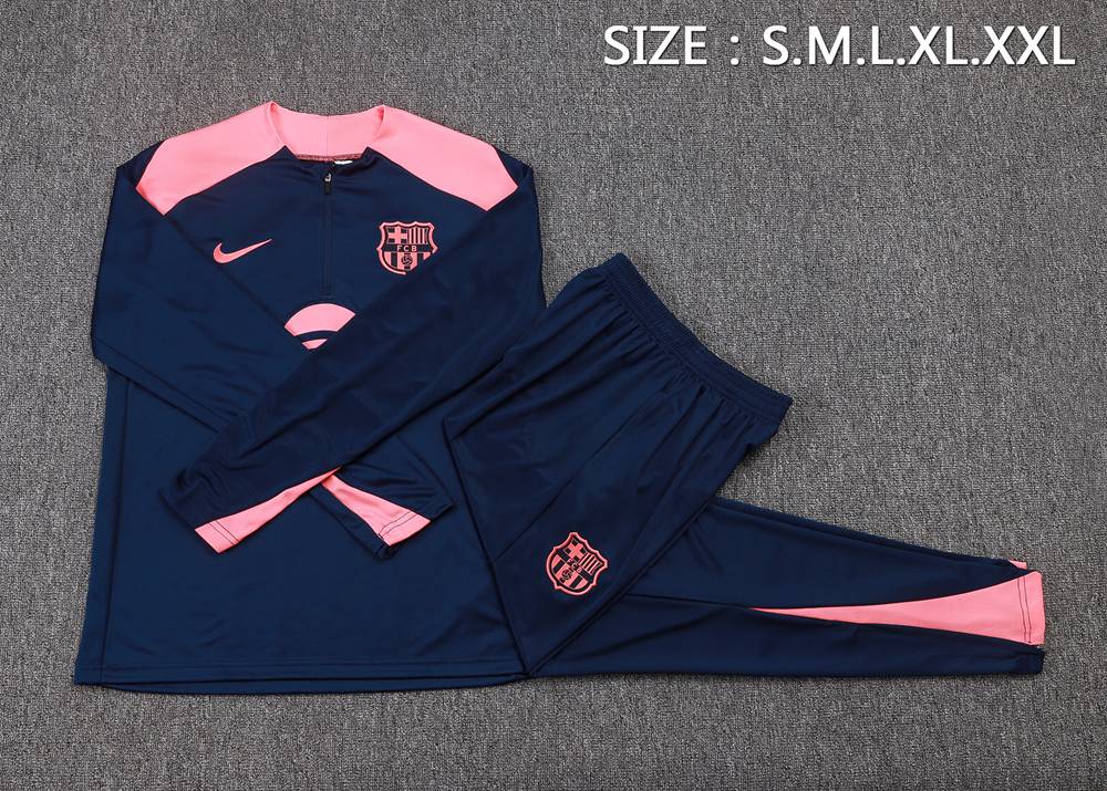Barcelona 25/26 Navy Pink Half Zip Tracksuit Foto 2