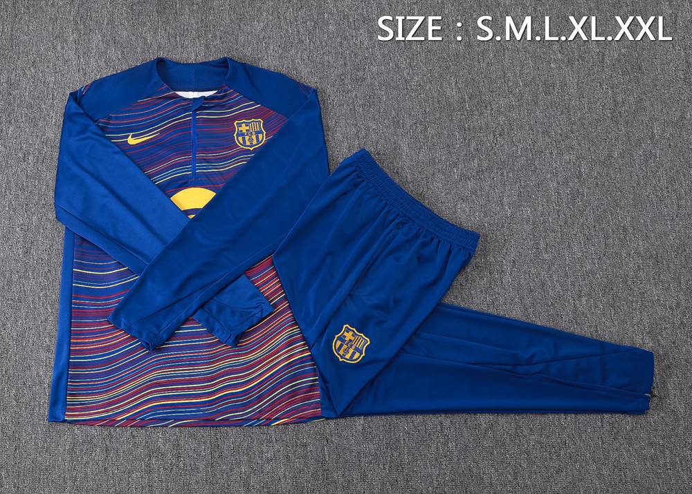 Barcelona 25/26 Multi Stripe Printed Blue Half Zip Tracksuit Foto 2