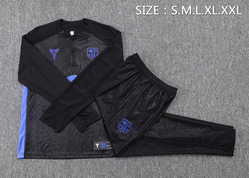Barcelona 25/26 Black Blue Printed Half Zip Tracksuit Foto 2