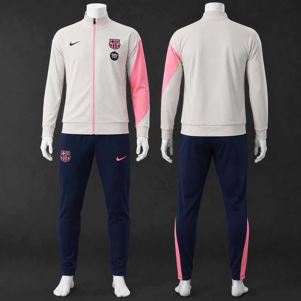 Barcelona 25/26 Off White Pink Navy Jacket Kit