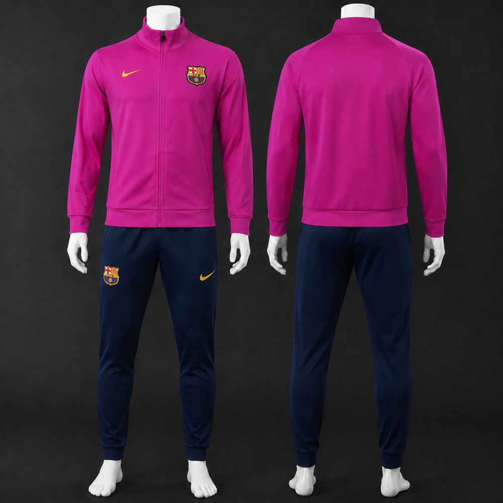Barcelona 25/26 Pink Navy Football Jacket Kit Set