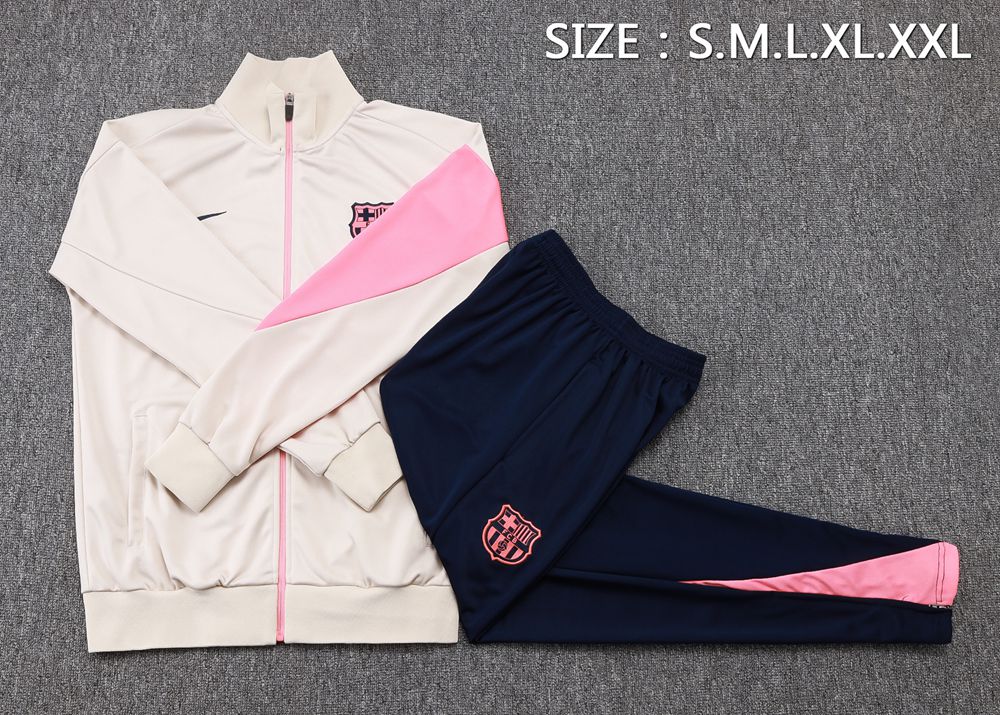 Barcelona 25/26 Off White Pink Navy Jacket Kit Foto 2