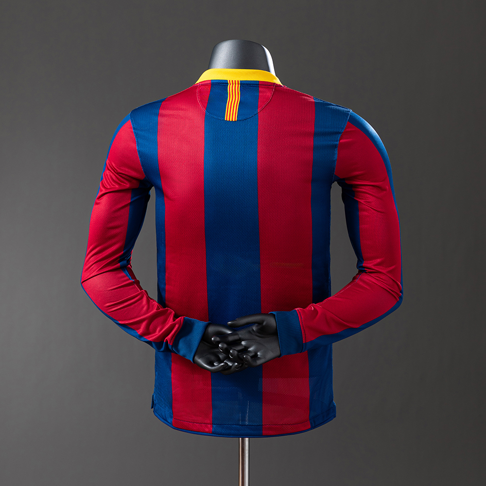 Barcelona 10/11 Home Long Sleeve Player Version Retro Jersey Foto 2