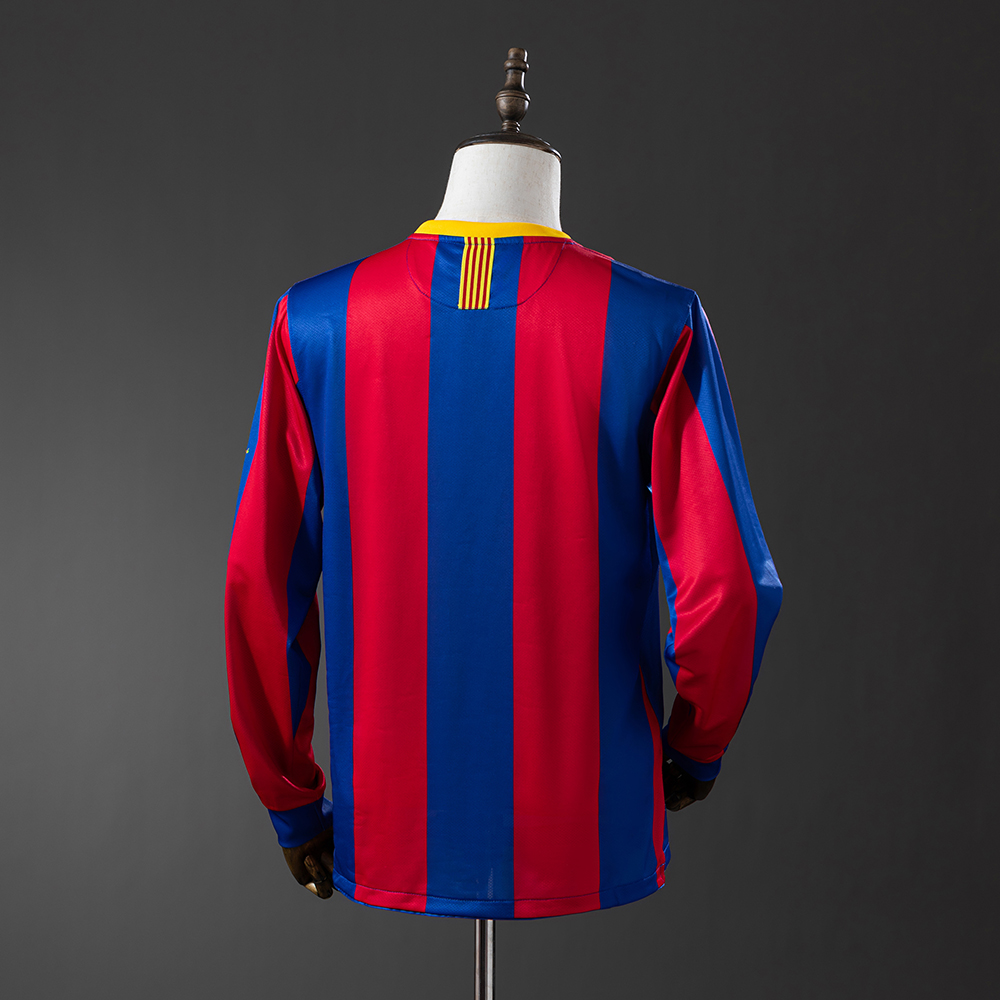 Barcelona 10/11 Home Long Sleeve Retro Jersey Foto 2