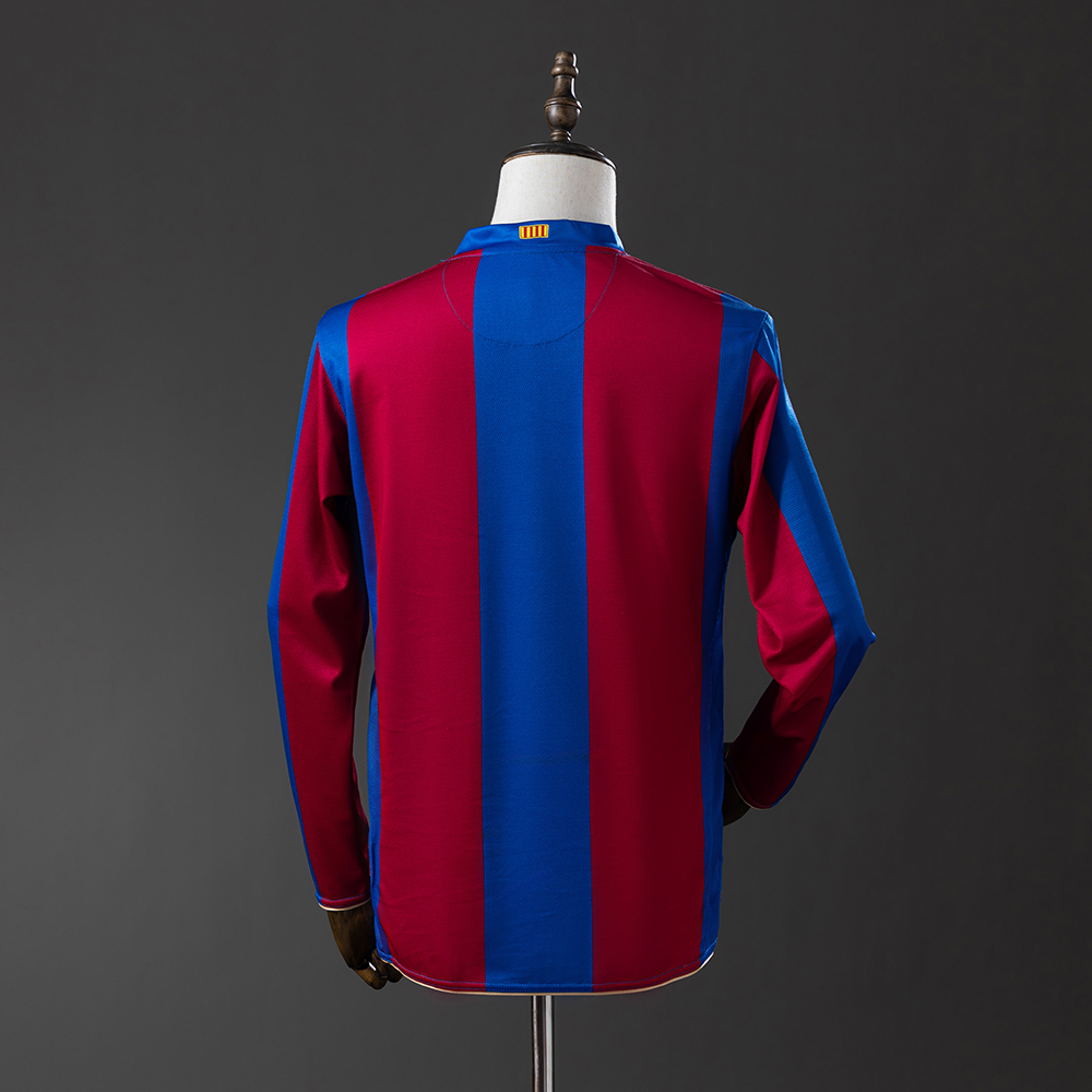 Barcelona 07/08 Home Long Sleeve Retro Jersey Foto 2