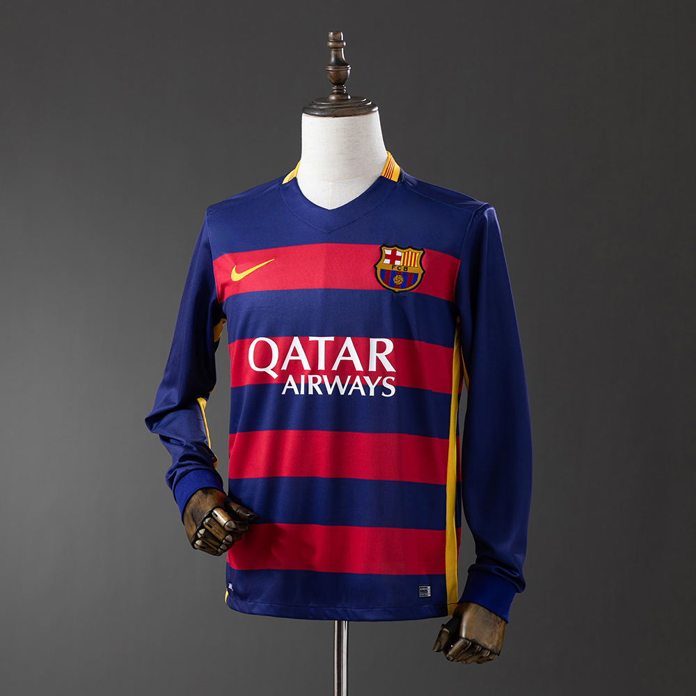 Barcelona 15/16 Home Long Sleeve Retro Jersey