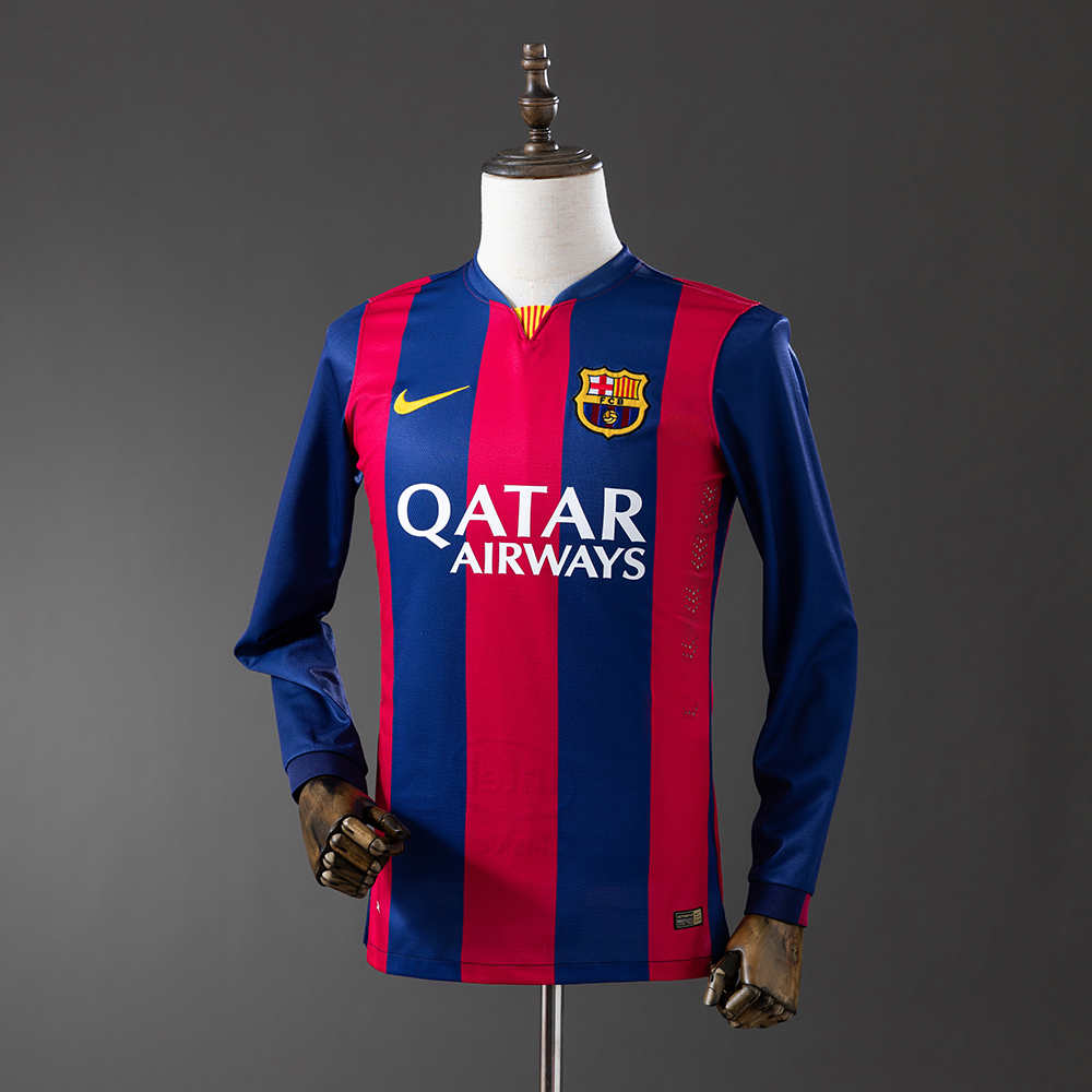 Barcelona 14/15 Home Long Sleeve Retro Jersey
