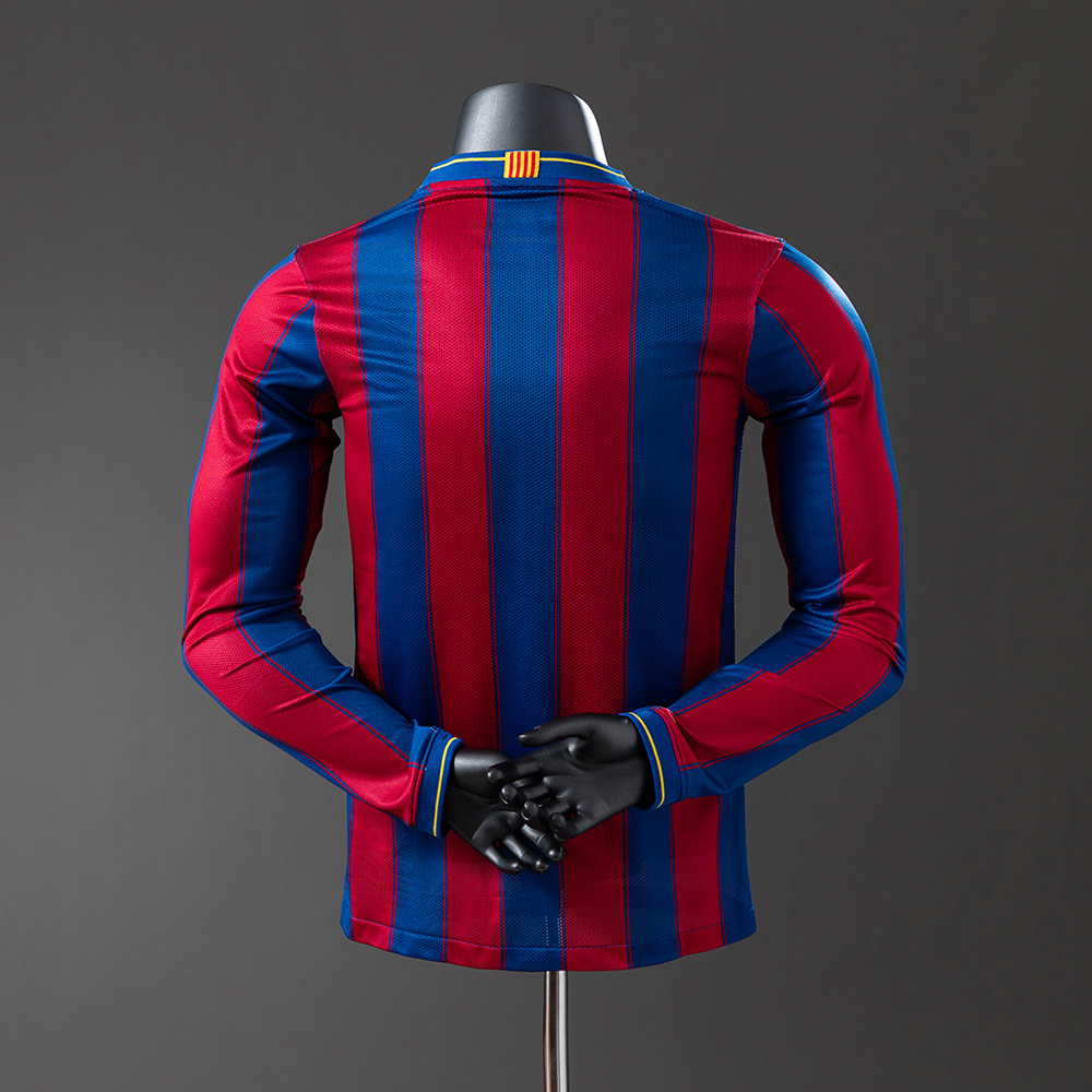 Barcelona 09/10 Home Long Sleeve Player Version Retro Jersey Foto 2