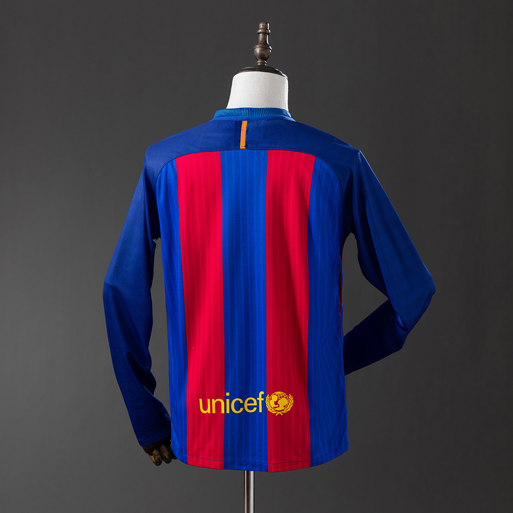 Barcelona 16/17 Home Long Sleeve Retro Jersey Foto 2