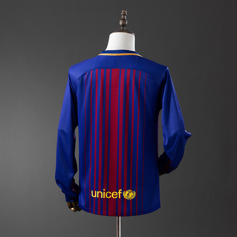 Barcelona 17/18 Home Long Sleeve Retro Jersey Foto 2