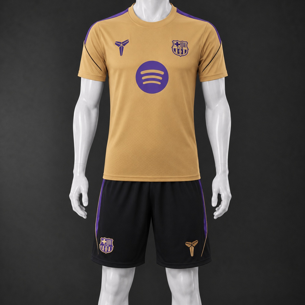 Barcelona 26/27 Gold Short Sleeve Short Set