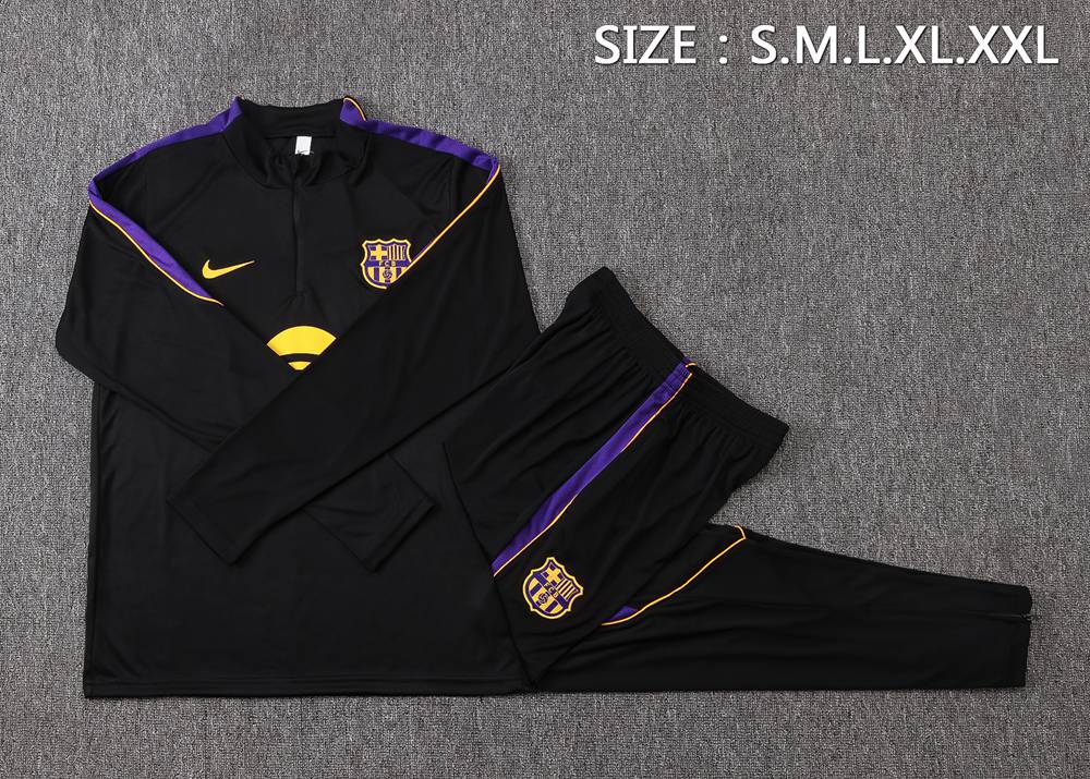 Barcelona 26/27 Black Purple Long Sleeved Training Kit Foto 2