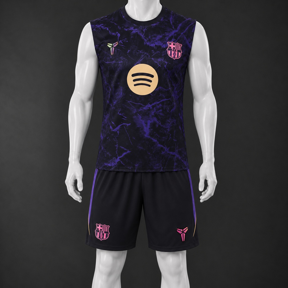 Barcelona 26/27 Black Purple Black Training Vest Set