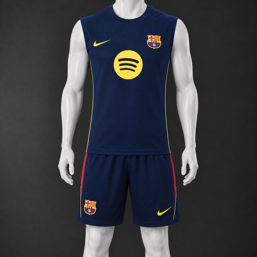 Barcelona 26/27 Navy Blue Navy Blue Training Vest Set