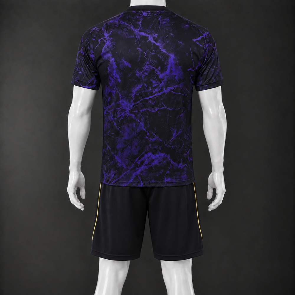 Barcelona 26/27 Black Purple Short-Sleeve Shorts Set Foto 2