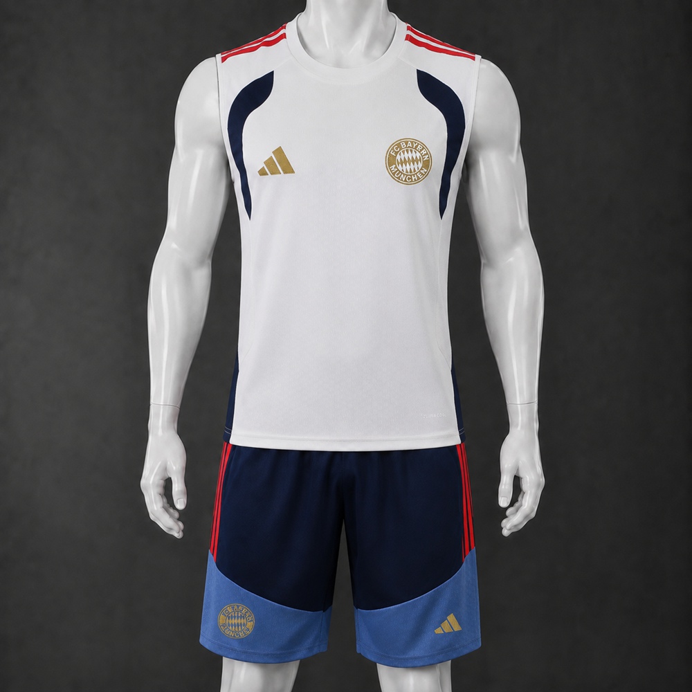 Bayern Munich 26/27 White Navy Training Vest kit