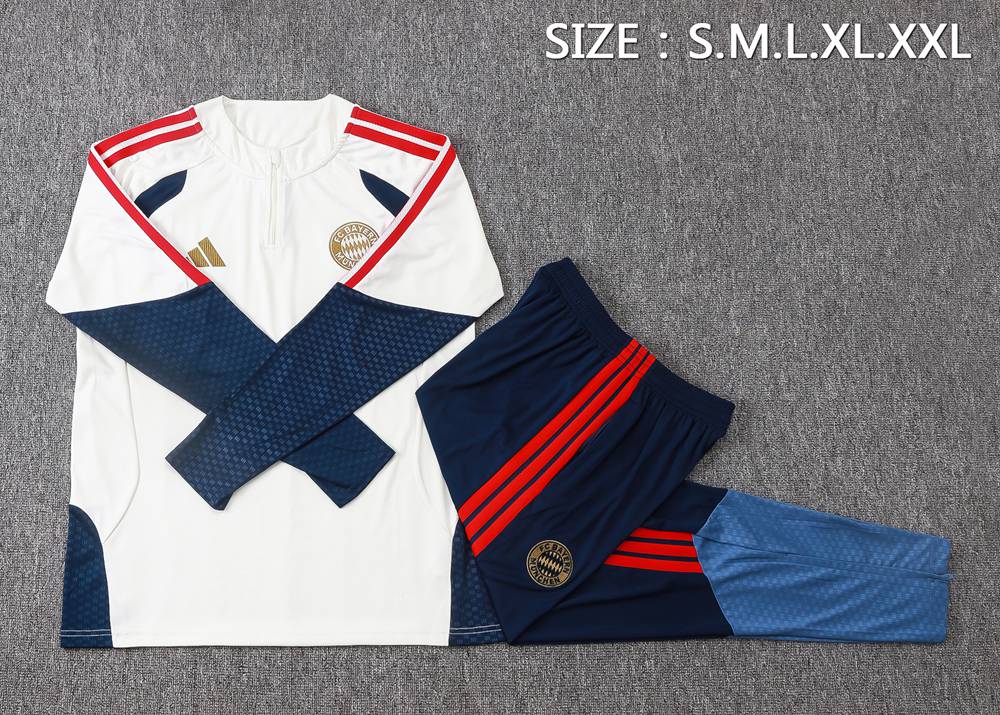 Bayern Munich 26/27 White Navy Half Zip Tracksuit Foto 2