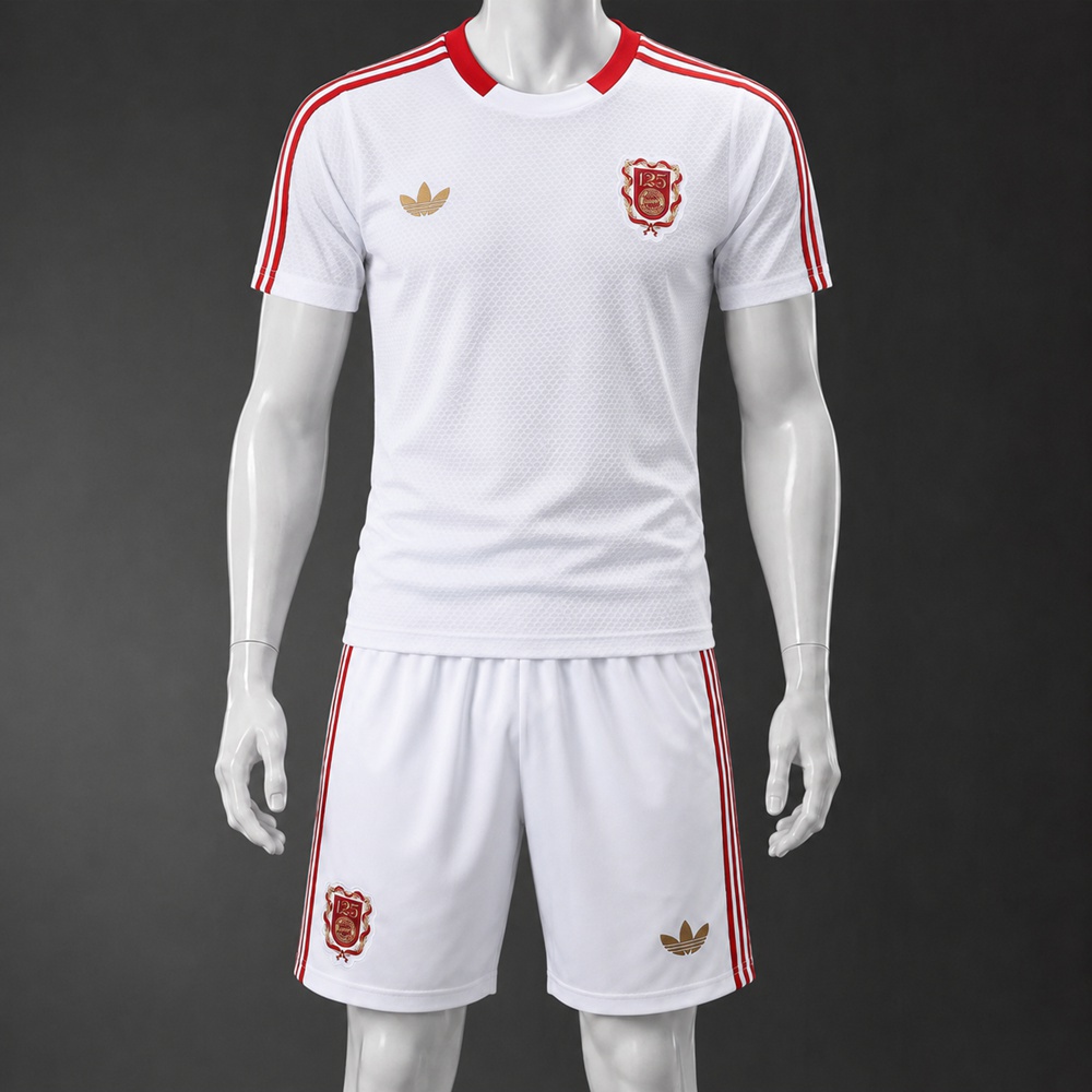 Bayern Munich 25/26  White Red Short Sleeve Short Set