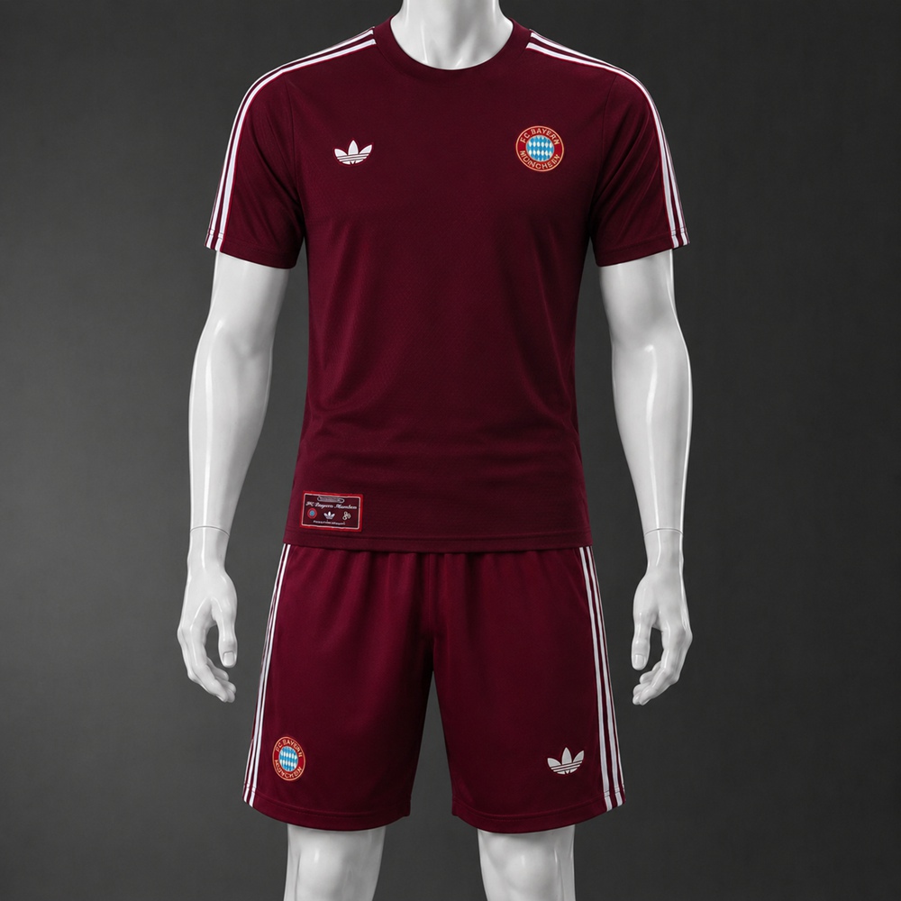 Bayern Munich 25/26 Maroon White Short Sleeve Short Set