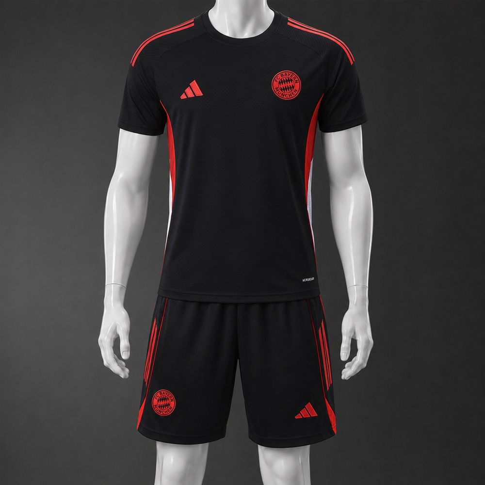 Bayern Munich 25/26 Black Red Short Sleeve Short Set