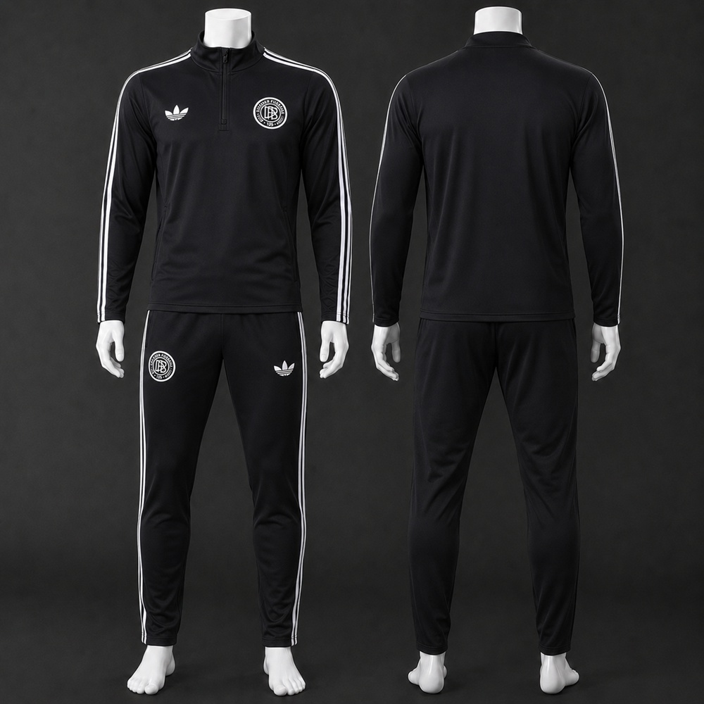 Bayern Munich 25/26 Black White Half Zip Tracksuit