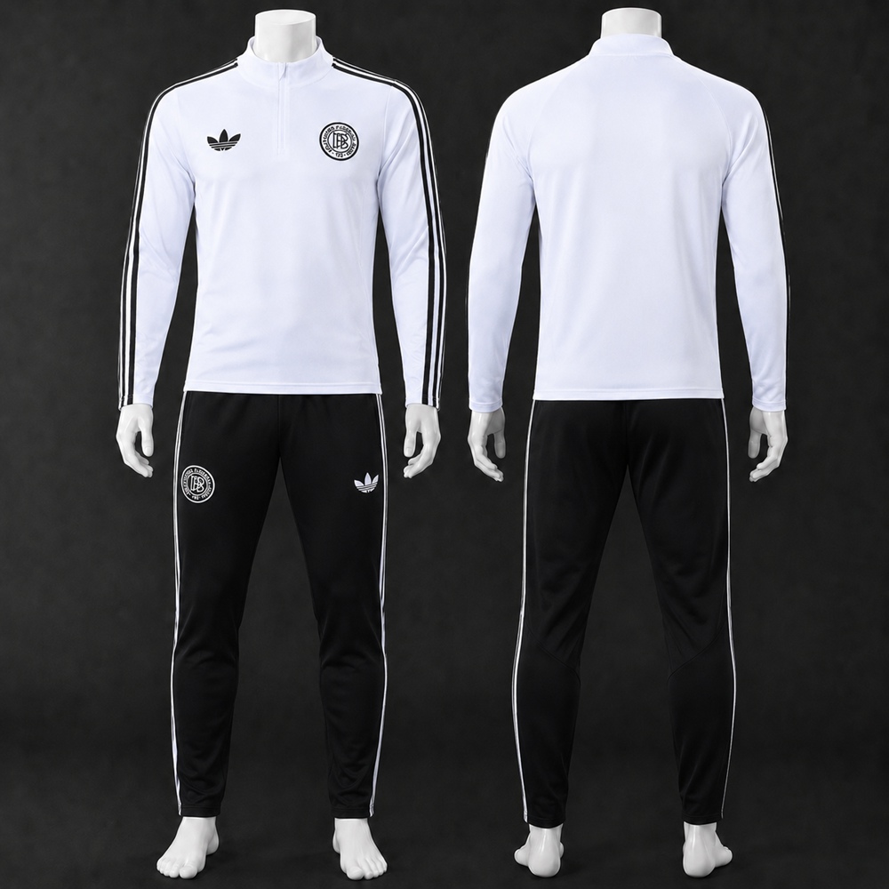 Bayern Munich 25/26 White Black Half Zip Tracksuit