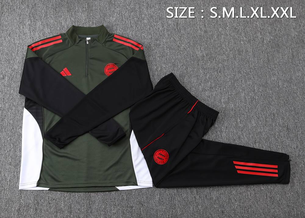 Bayern Munich 25/26 Green Black Red Half Zip Tracksuit Foto 2