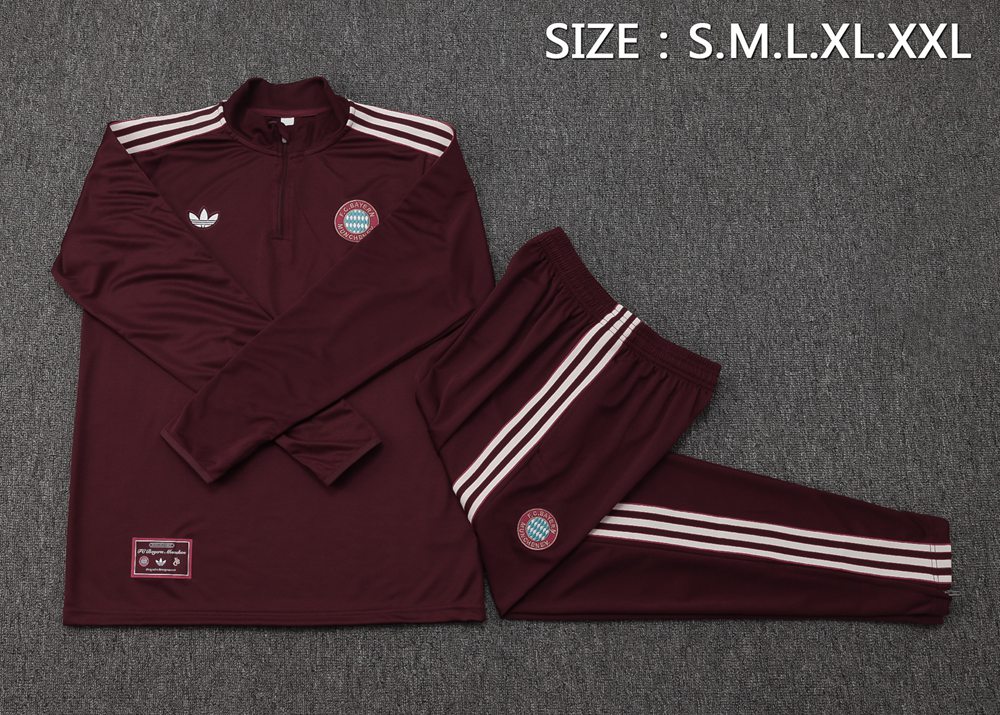 Bayern Munich 25/26 Burgundy White Jacket Kit Foto 2