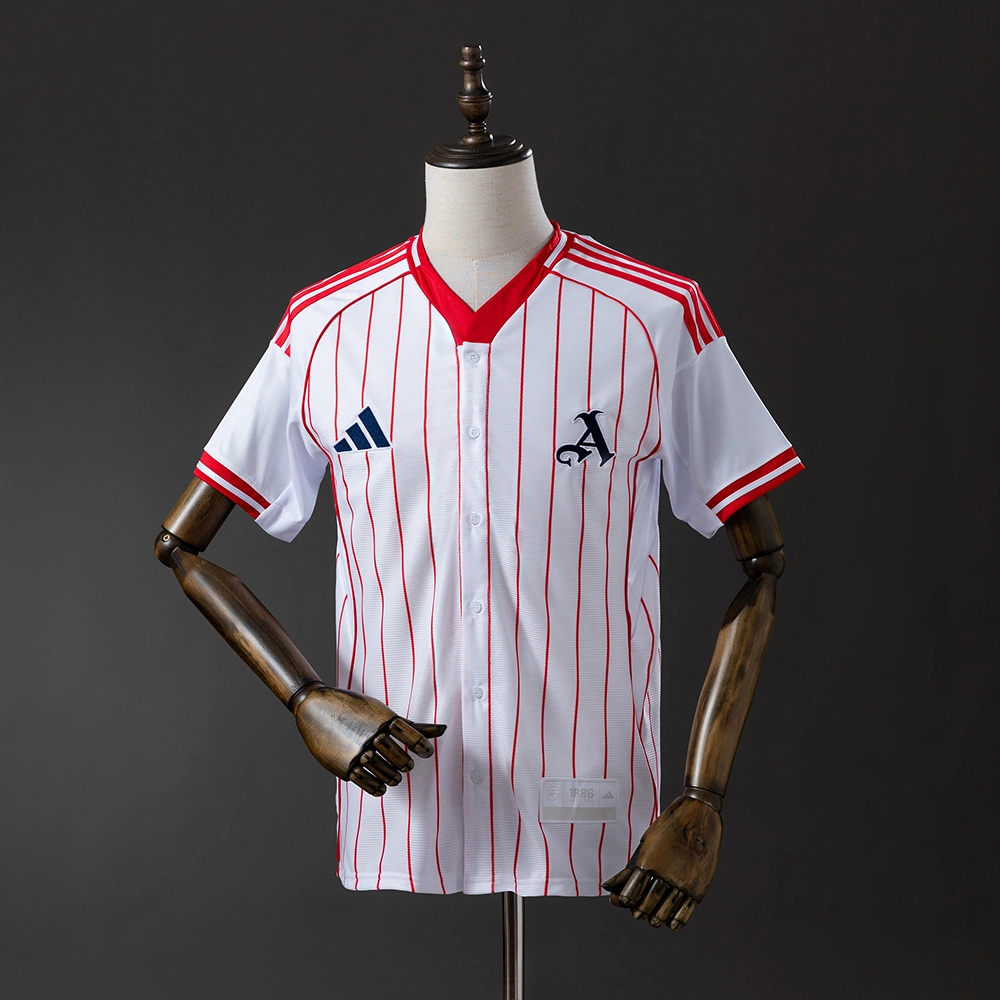 Arsenal 25/26 US Pack Full-Button Baseball Jersey White
