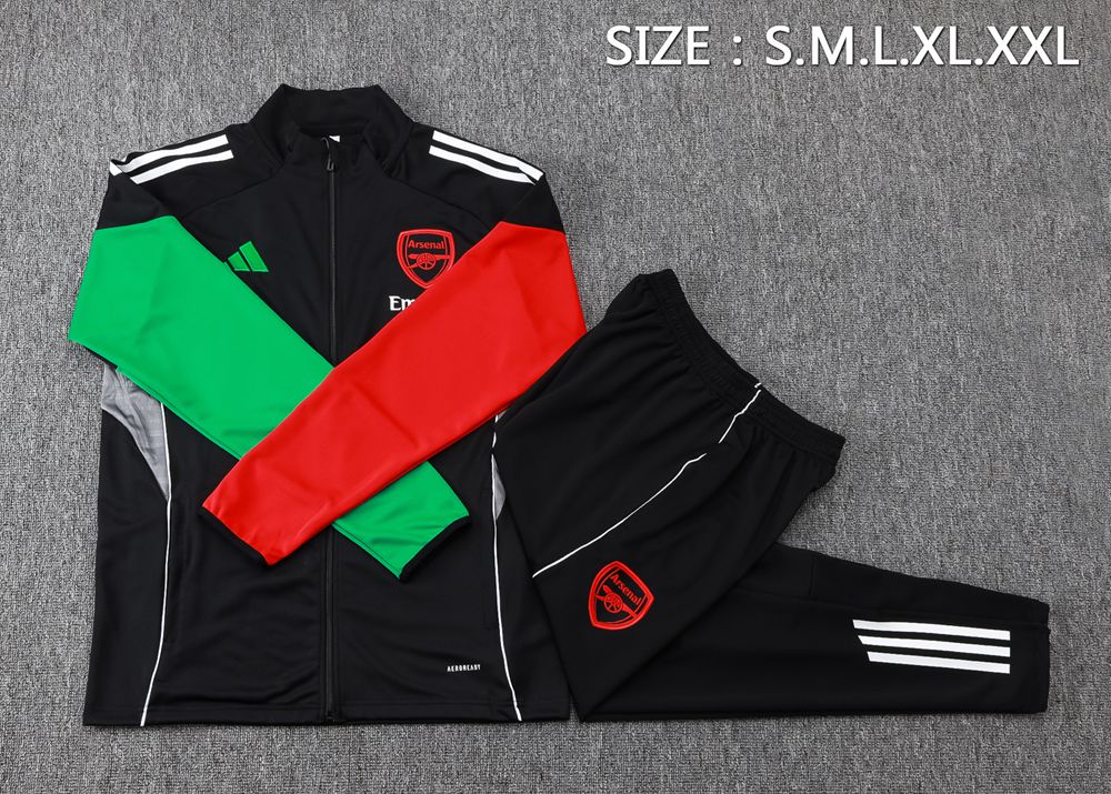 Arsenal 25/26 Black Red Green Jacket Kit Foto 2