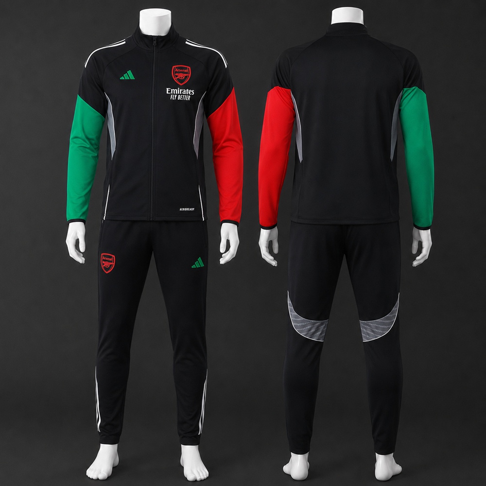 Arsenal 25/26 Black Red Green Jacket Kit