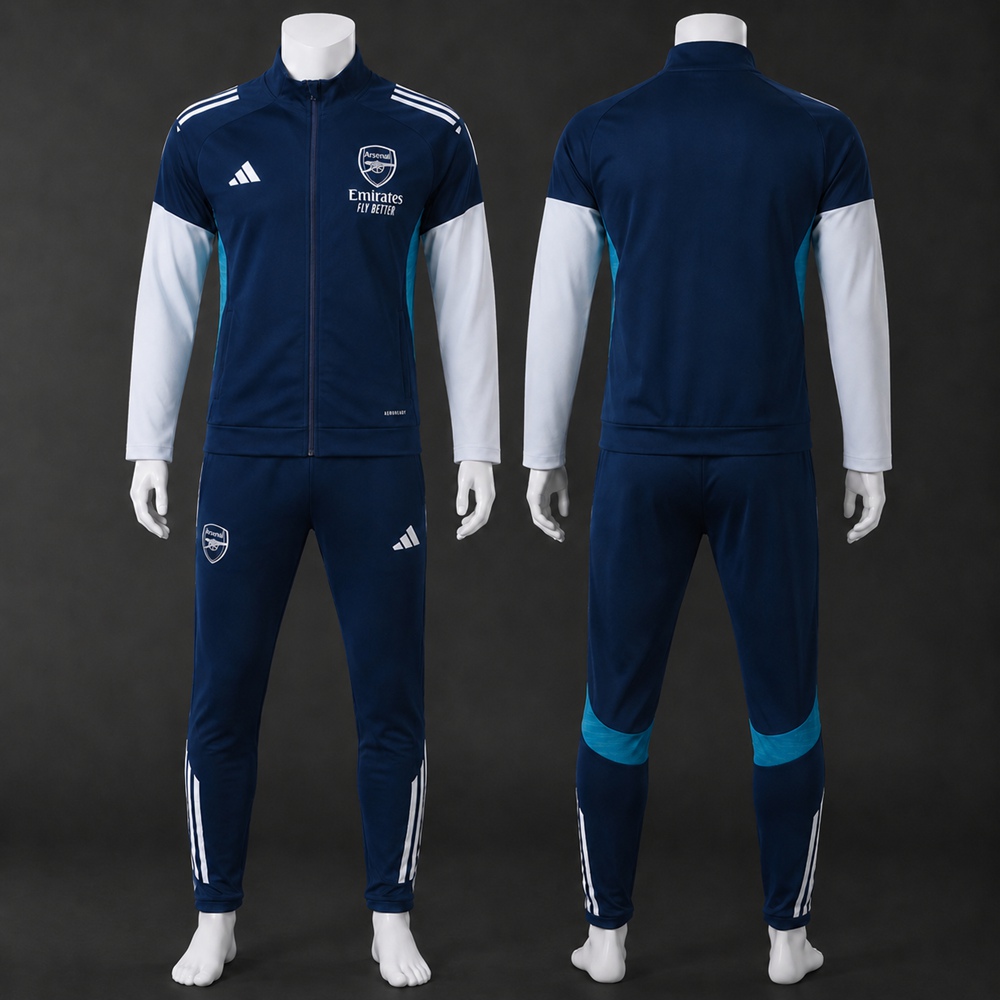 Arsenal 25/26 Navy White Soccer Jacket Kit Set