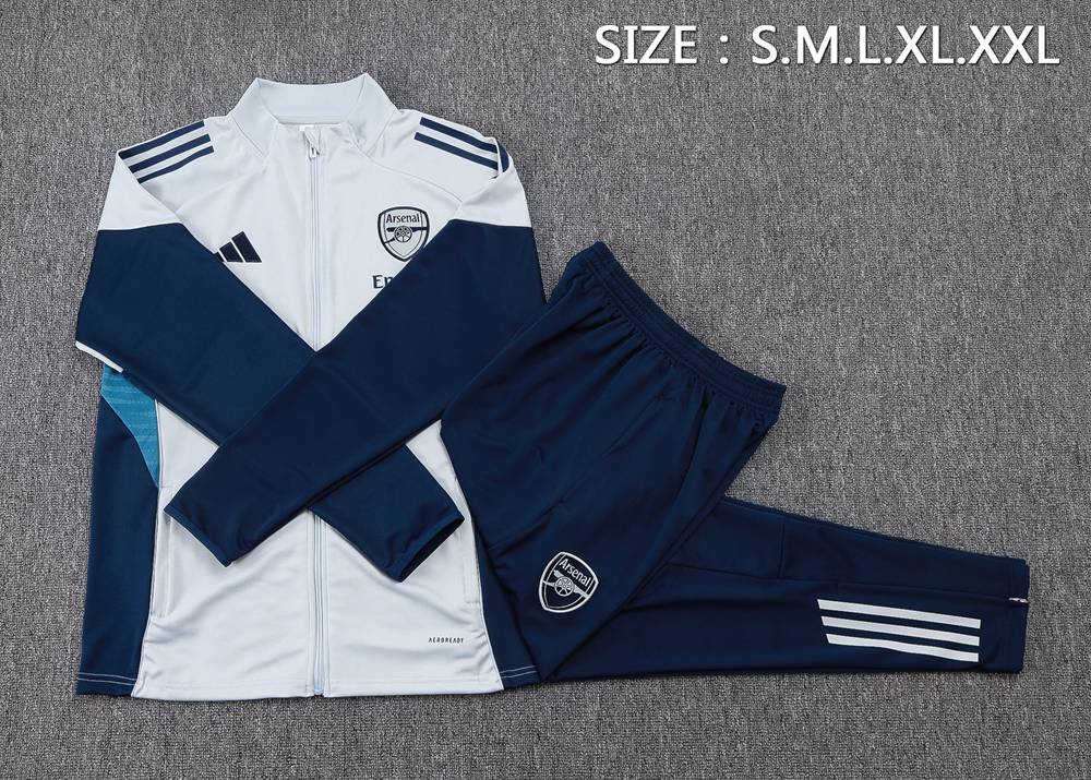 Arsenal 25/26 Light White Navy Football Jacket Kit Set Foto 2