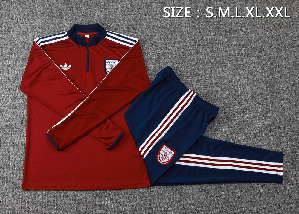 Arsenal 25/26 Red Navy White Half Zip Tracksuit Foto 2