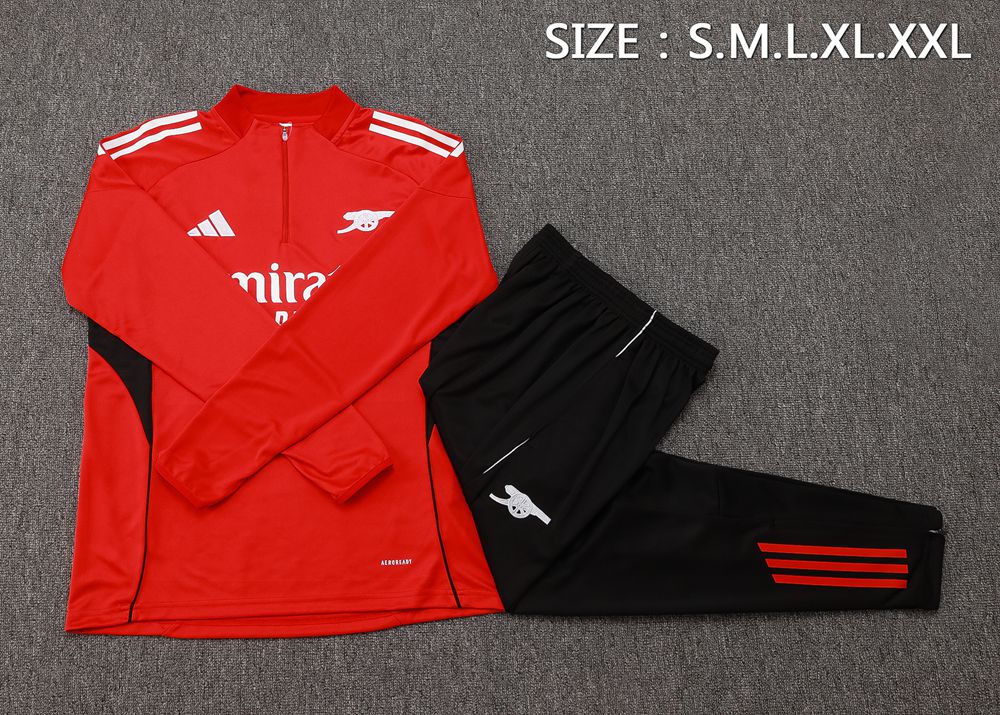 Arsenal 25/26 Red Black Half Zip Tracksuit Foto 2
