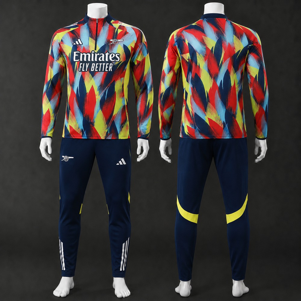 Arsenal 25/26 Navy Yellow Red Half Zip Tracksuit