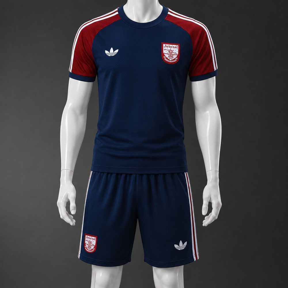 Arsenal 25/26 Navy Red Short Sleeve Short Set