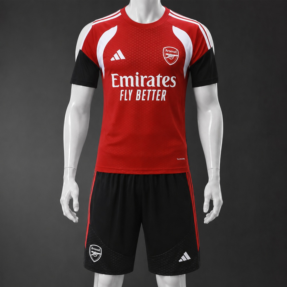 Arsenal 26/27 Red Black Short Sleeve Short Set