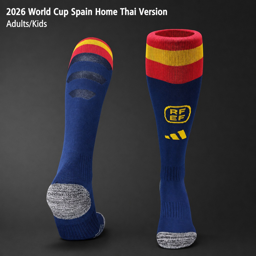 Spain 2026 World Cup Home Thai Version Adults-Kids Blue Red Yellow
