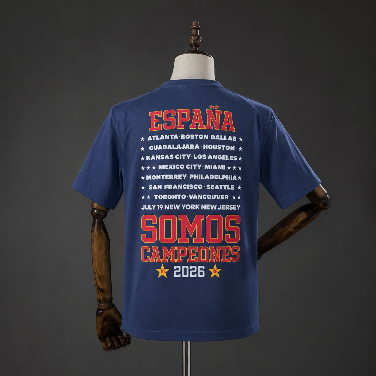 Spain "We Are Champions" T-Shirt Blue Foto 2