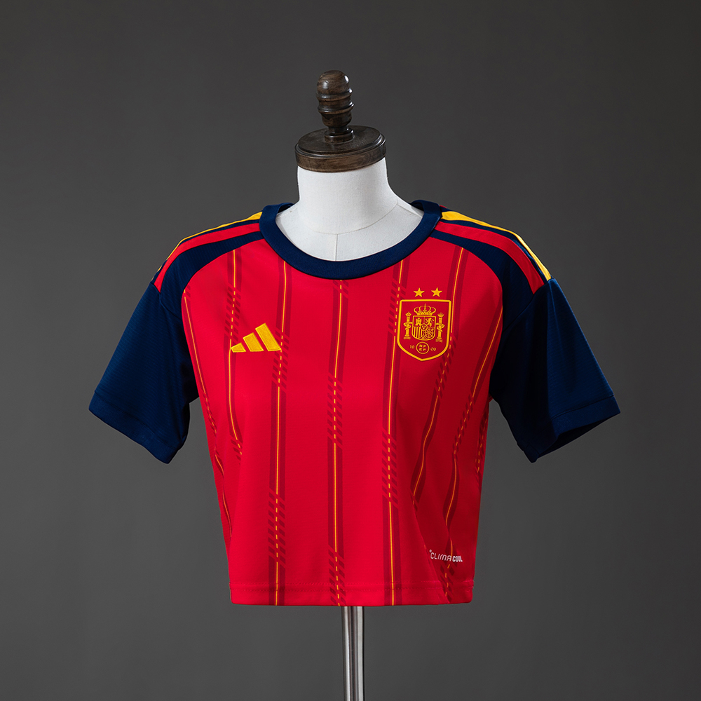 Spain 2026 Home 2-Star Champion Edition Womens Crop Jersey