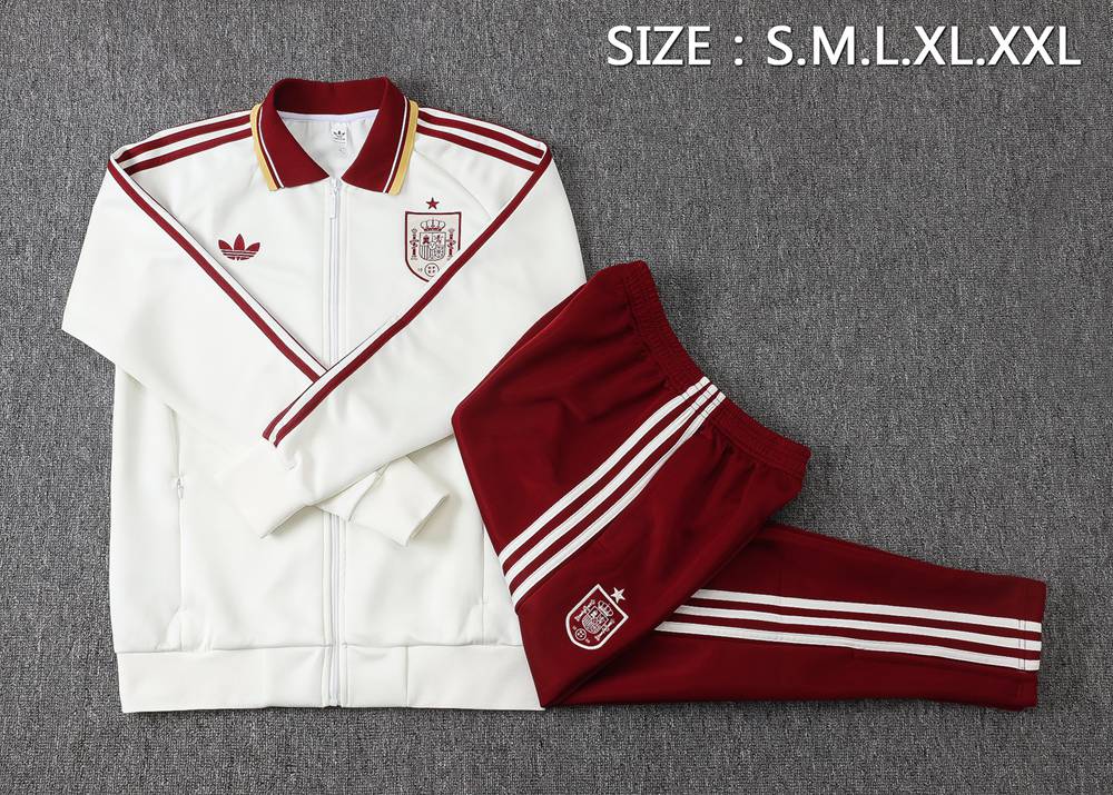 Spain 26/27 White & Burgundy Jacket Kit Foto 2